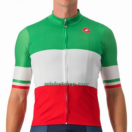 Wielershirt 2023 Italië Nationaal Team Green - Wit Rood